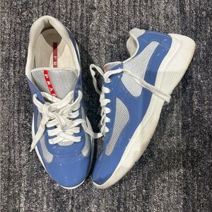 Prada Men's Blue and Gray Sneakers